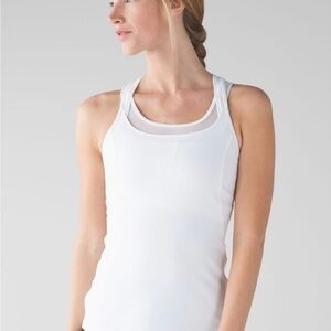 Lululemon White Racerback Tank Top